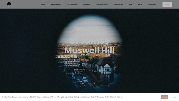 Screenshot of the The Parochial Church Council Of The Ecclesiastical Parish Of St James With St Matthew, Muswell Hill website