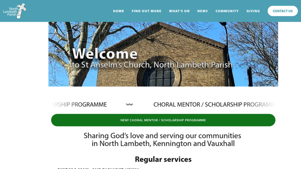 Screenshot of the The Parochial Church Council Of The Ecclesiastical Parish Of North Lambeth website