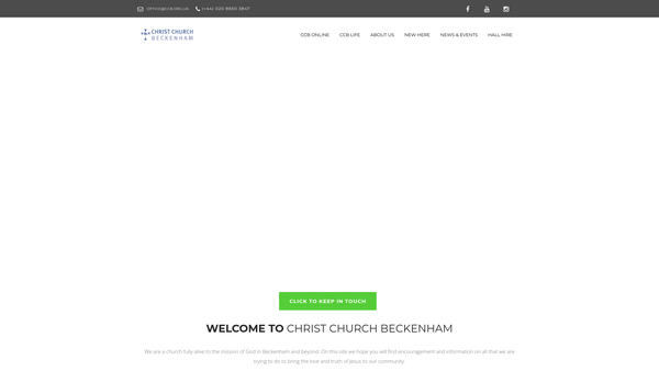 Screenshot of the The Parochial Church Council Of The Ecclesiastical Parish Of Christ Church, Beckenham. website