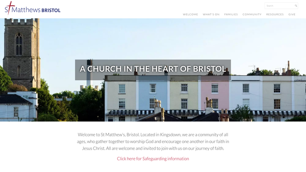 Screenshot of the The Parochial Church Council Of The Ecclesiastical Parish Of St Matthew And St Nathanael, Bristol website