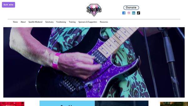 Screenshot of the Sparkle The National Transgender Charity website