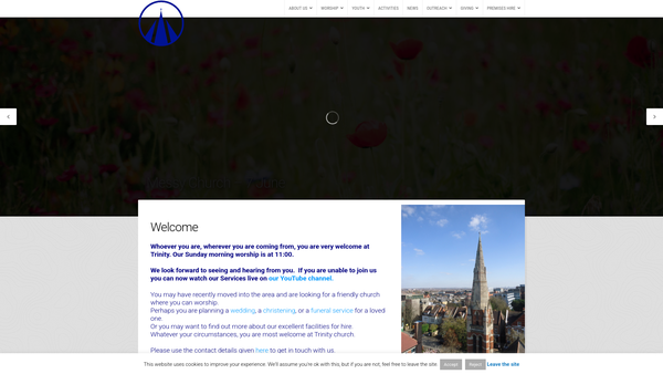 Screenshot of the Trinity United Reformed Church (Wimbledon) Charity website