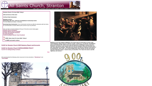 Screenshot of the The Parochial Church Council Of The Ecclesiastical Parish Of All Saints, Stranton website
