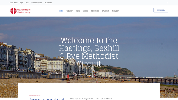 Screenshot of the Hastings Bexhill & Rye Methodist Circuit website