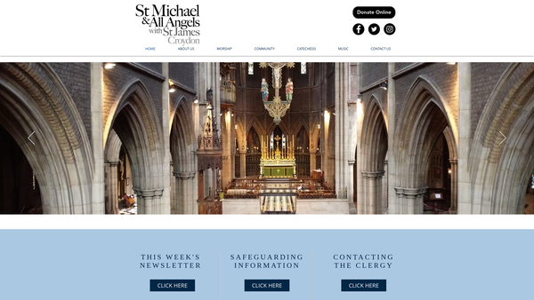Screenshot of the The Parochial Church Council Of The Ecclesiastical Parish Of St. Michael And All Angels With St. James - Croydon website