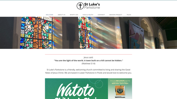 Screenshot of the The Parochial Church Council Of The Ecclesiastical Parish Of St. Luke's, Parkstone website