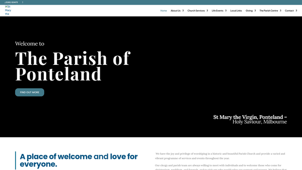 Screenshot of the The Parochial Church Council Of The Ecclesiastical Parish Of St. Mary The Virgin, Ponteland website