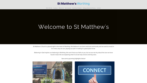 Screenshot of the The Parochial Church Council Of The Ecclesiastical Parish Of St Matthew's, Worthing website