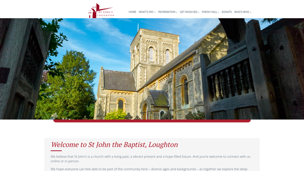 Screenshot of the The Parochial Church Council Of The Ecclesiastical Parish Of St.john The Baptist Loughton website