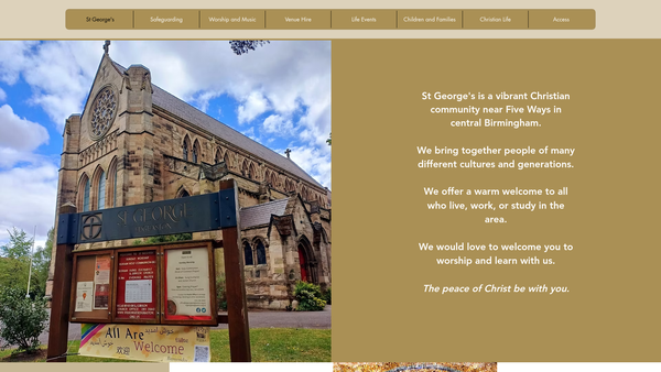 Screenshot of the The Parochial Church Council Of The Ecclesiastical Parish Of St. George's Church, Edgbaston, Birmingham website