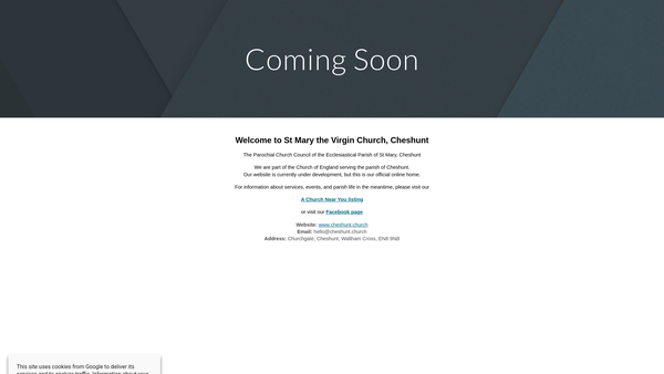 Screenshot of the The Parochial Church Council Of The Ecclesiastical Parish Of St Mary, Cheshunt website
