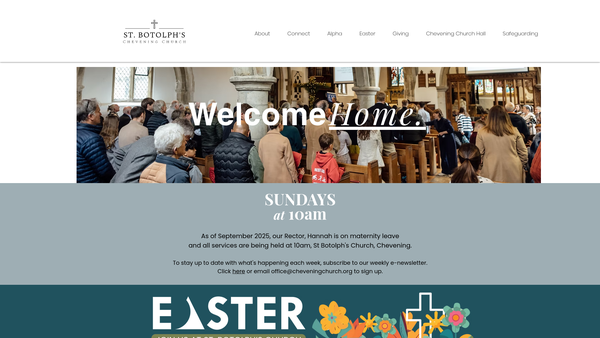 Screenshot of the The Parochial Church Council Of The Ecclesiastical Parish Of Chevening, Sevenoaks Deanery, Diocese Of Rochester, Kent website