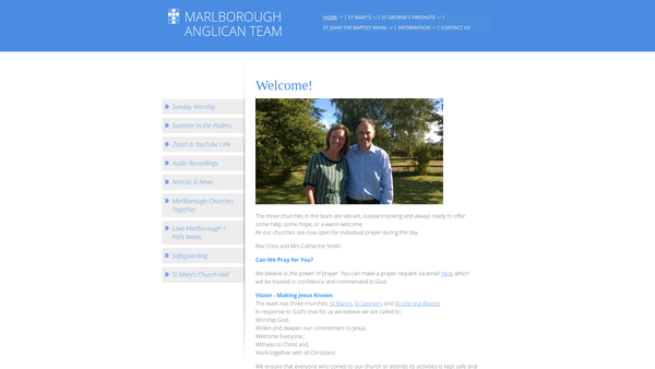 Screenshot of the The Parochial Church Council Of The Ecclesiastical Parish Of St Mary The Virgin With St Peter & St Paul, Marlborough website