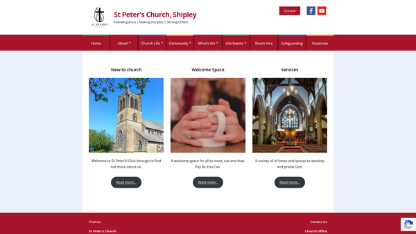 Screenshot of the The Parochial Church Council Of The Ecclesiastical Parish Of St Peter, Shipley website