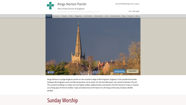 Screenshot of the The Parochial Church Council Of The Ecclesiastical Parish Of St Nicolas, Kings Norton website