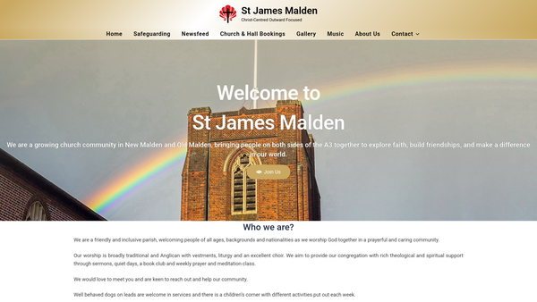 Screenshot of the The Parochial Church Council Of The Ecclesiastical Parish Of St James' Malden website