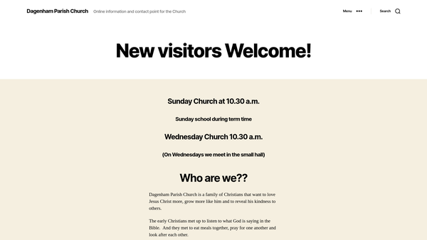 Screenshot of the The Parochial Church Council Of The Ecclesiastical Parish Of Dagenham website