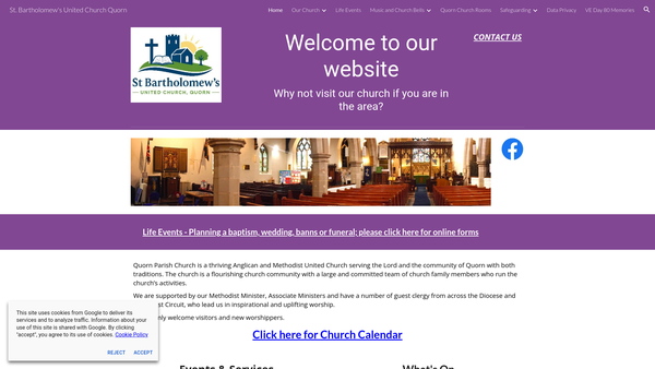 Screenshot of the The Parochial Church Council Of The Ecclesiastical Parish Of St Bartholomew, Quorn website
