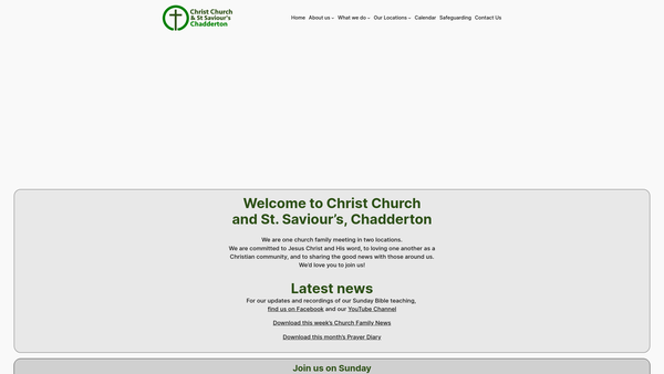 Screenshot of the The Parochial Church Council Of The Ecclesiastical Parish Of Christ Church Chadderton website
