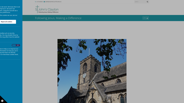 Screenshot of the The Parochial Church Council Of The Ecclesiastical Parish Of St John The Baptist Clayton website