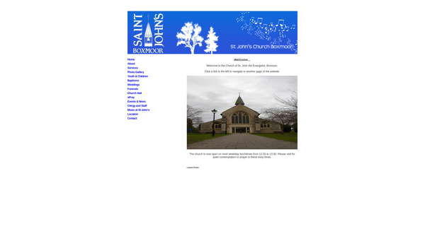 Screenshot of the The Parochial Church Council Of The Ecclesiastical Parish Of St John's Boxmoor website