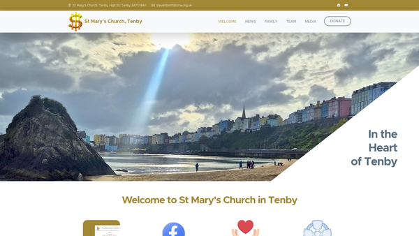 Screenshot of the The Rectorial Benefice Of Tenby Parochial Church Council website