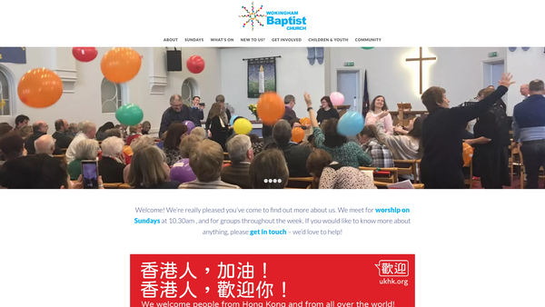 Screenshot of the Wokingham Baptist Church website