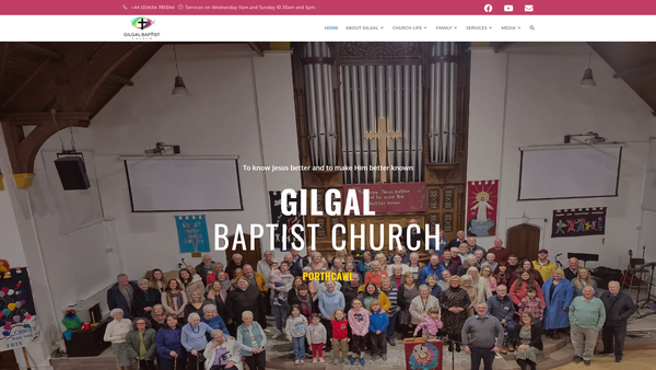 Screenshot of the Gilgal Baptist Church, Porthcawl website