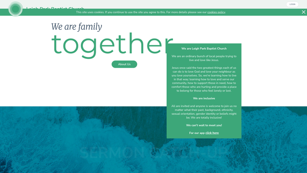 Screenshot of the Leigh Park Baptist Church, Havant website