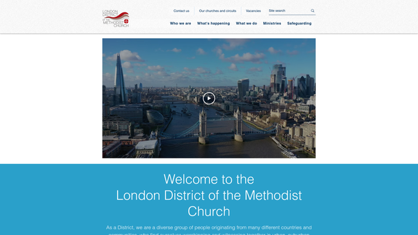 Screenshot of the London District Of The Methodist Church website