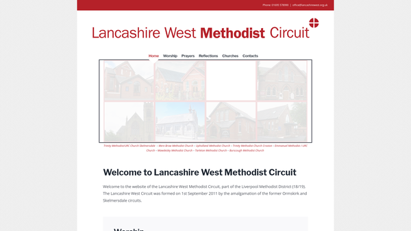 Screenshot of the Lancashire West Methodist Circuit website