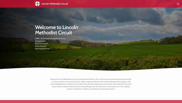 Screenshot of the Lincoln Methodist Circuit website