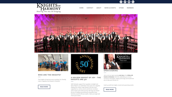 Screenshot of the Chess Valley Barbershop Singers website