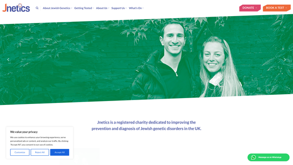 Screenshot of the Jnetics website