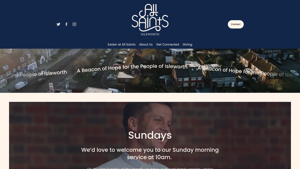 Screenshot of the The Parochial Church Council Of The Ecclesiastical Parish Of All Saints', Isleworth website