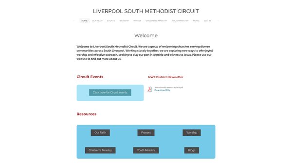 Screenshot of the The Methodist Church - Liverpool (South) Circuit website