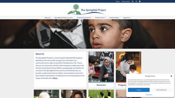 Screenshot of the The Springfield Project website