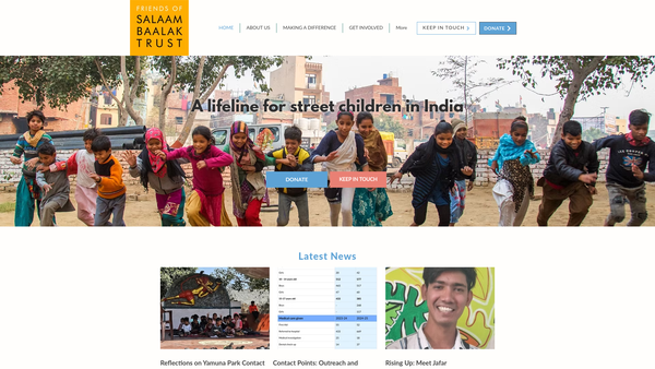 Screenshot of the Friends Of Salaam Baalak Trust (UK) website