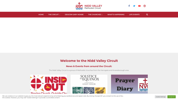Screenshot of the Nidd Valley Methodist Circuit website