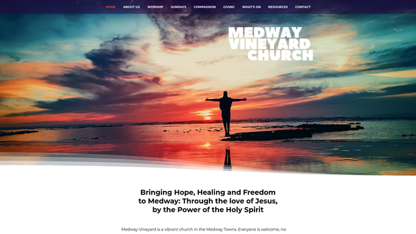 Screenshot of the Medway Vineyard Church website