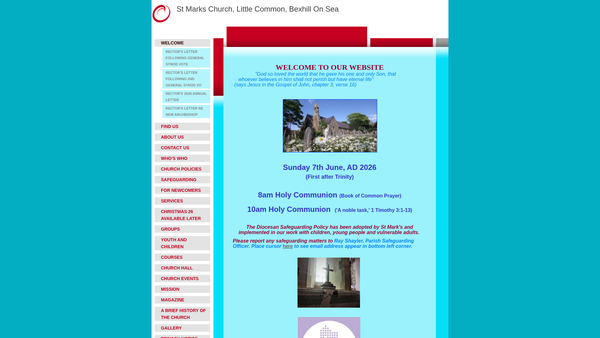 Screenshot of the The Parochial Church Council Of The Ecclesiastical Parish Of St Mark's, Little Common website