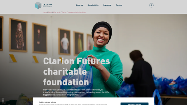 Screenshot of the Clarion Futures website