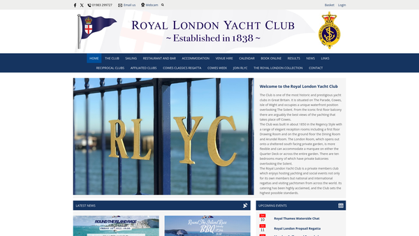 Screenshot of the Royal London Yacht Club Youth Charitable Trust website
