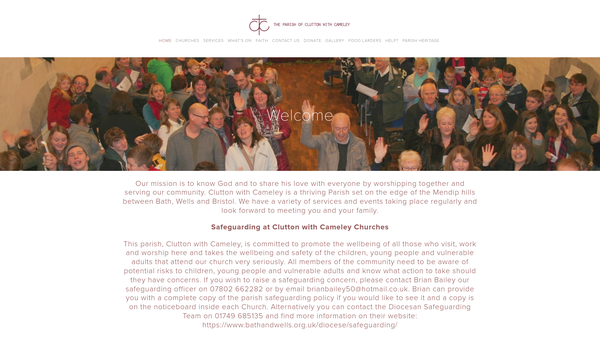 Screenshot of the The Parochial Church Council Of Clutton With Cameley website