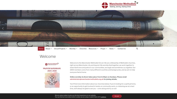 Screenshot of the The Methodist Church - Manchester Circuit website