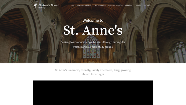 Screenshot of the The Parochial Church Council Of The Ecclesiastical Parish Of St Anne, Worksop website