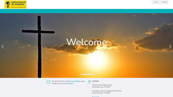 Screenshot of the The Parochial Church Council Of The Ecclesiastical Parish Of Herne Bay Christ Church [Hampton St Andrew's] website