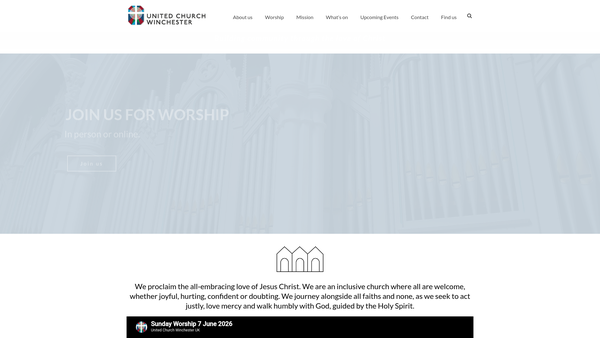 Screenshot of the United Church, Winchester website