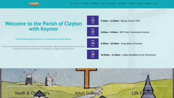 Screenshot of the The Parochial Church Council Of The Ecclesiastical Parish Of Clayton And Keymer website