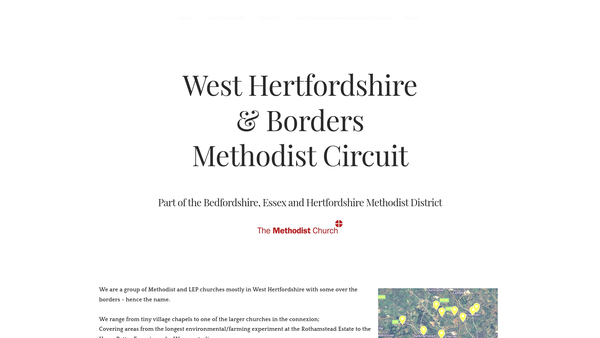 Screenshot of the West Hertfordshire And Borders Methodist Circuit website